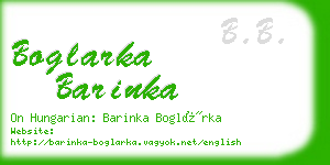 boglarka barinka business card